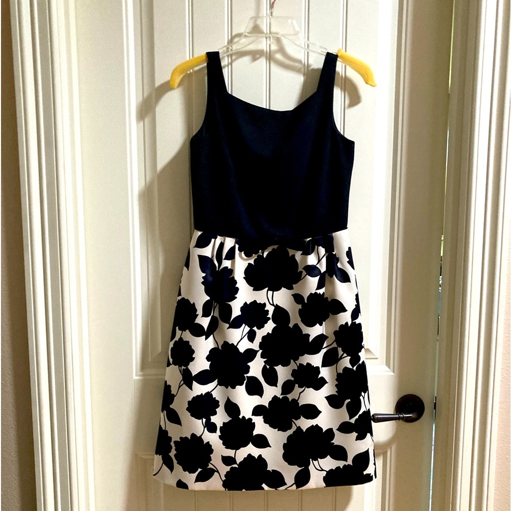 Talbots black and white sleeveless party dress, 2P